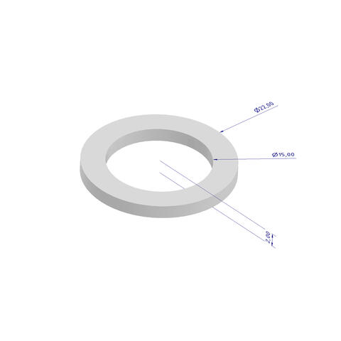 Pakning, 22x15x2mm, 2 stk Til pumpefittings