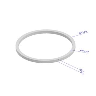 Pakning, 56x62x3mm, 2 stk Til 2&quot; Sveisefri flens